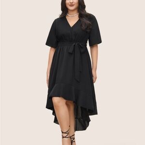 Elegant Black V-Neck Dress